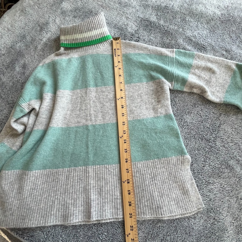 J Crew Sweater Merino Wool Alpaca Blend Oversized XXS Striped Preppy Y2K 16935 - Picture 4 of 10